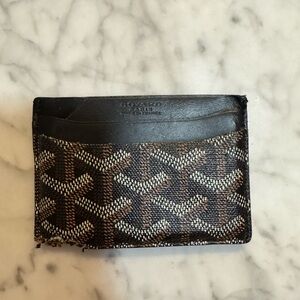 Goyard Black and Brown Patterned Card Holder